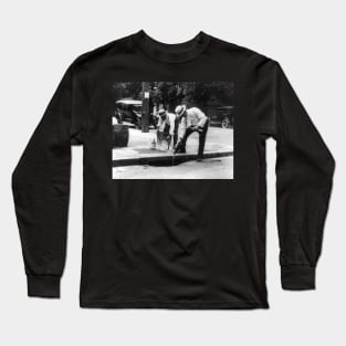 Pouring Whiskey Into a Sewer, 1930. Vintage Photo Long Sleeve T-Shirt